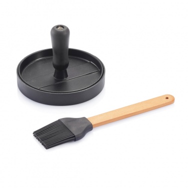 Logo trade promotional giveaways picture of: BBQ set with hamburger press and brush
