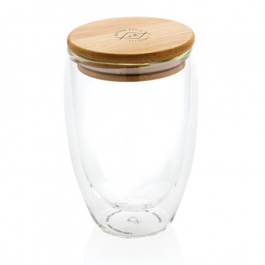 Logotrade promotional merchandise photo of: Double wall borosilicate glass with bamboo lid 350ml