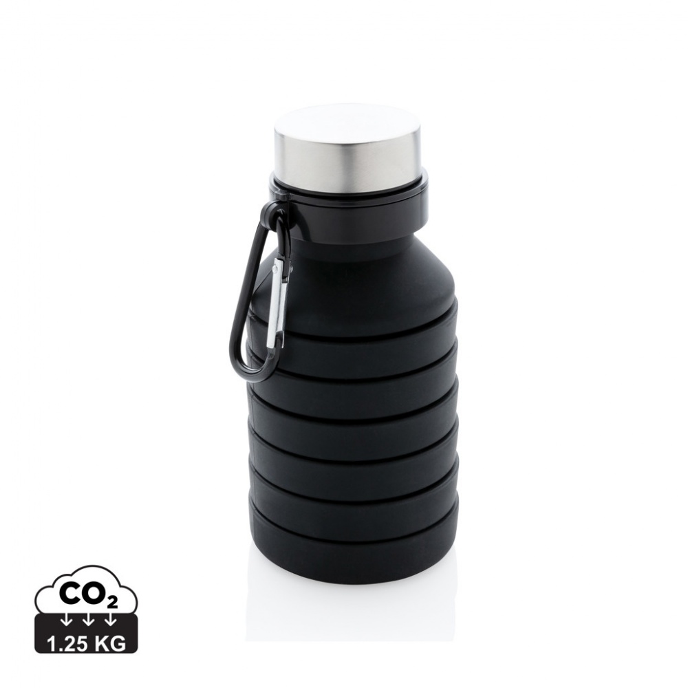 Logo trade corporate gifts picture of: Leakproof collapsible silicone bottle with lid
