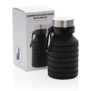 Logotrade promotional merchandise picture of: Leakproof collapsible silicone bottle with lid