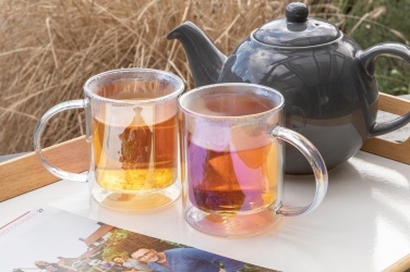 Logotrade promotional item picture of: Deluxe double wall electroplated glass mug