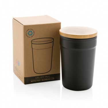Logotrade promotional merchandise photo of: GRS certified recycled PP mug with bamboo lid