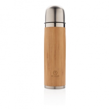 Logo trade promotional products image of: Bamboo vacuum travel flask