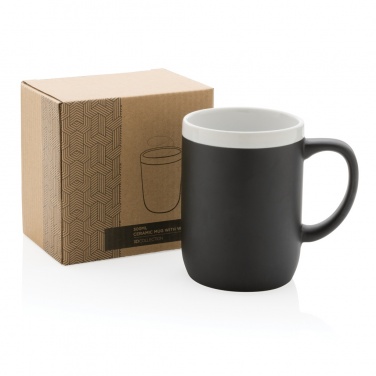 Logo trade promotional merchandise photo of: Ceramic mug with white rim 300ml