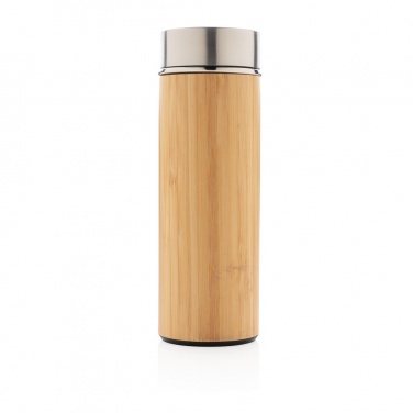 Logo trade corporate gifts image of: Leak proof bamboo vacuum bottle