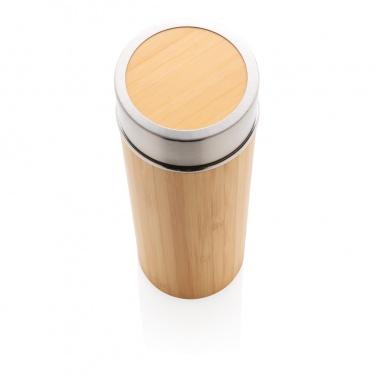 Logo trade corporate gifts picture of: Leak proof bamboo vacuum bottle