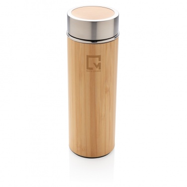 Logo trade promotional gift photo of: Leak proof bamboo vacuum bottle