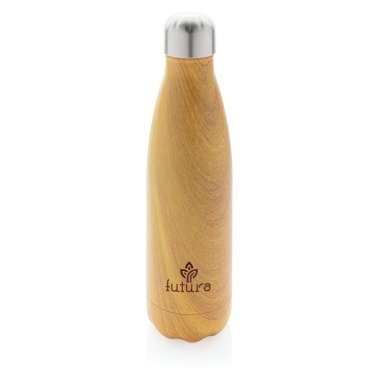 Logotrade promotional product picture of: Vacuum insulated stainless steel bottle with wood print