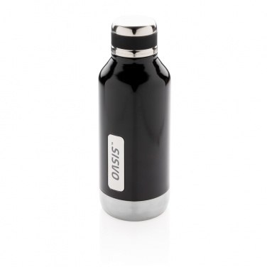 Logo trade promotional giveaways image of: Leak proof vacuum bottle with logo plate