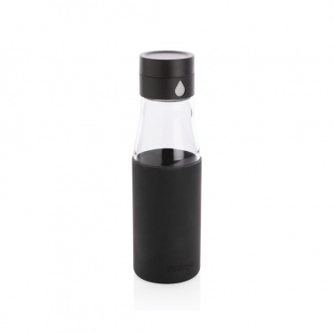 Logo trade promotional giveaway photo of: Ukiyo glass hydration tracking bottle with sleeve
