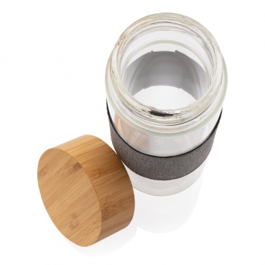 Logo trade promotional giveaway photo of: Impact borosilicate glass bottle with bamboo lid