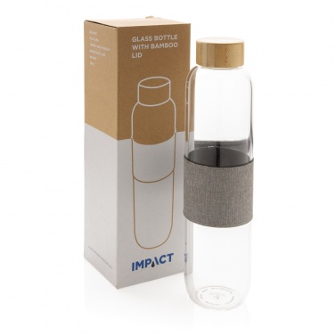 Logo trade promotional items image of: Impact borosilicate glass bottle with bamboo lid