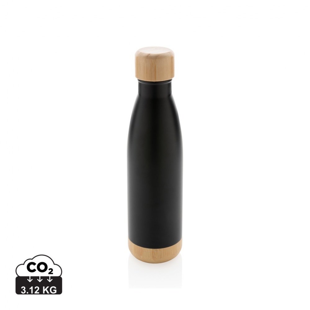 Logotrade promotional giveaway picture of: Vacuum stainless steel bottle with bamboo lid and bottom