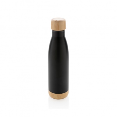 Logotrade promotional items photo of: Vacuum stainless steel bottle with bamboo lid and bottom