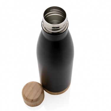 Logo trade promotional giveaway photo of: Vacuum stainless steel bottle with bamboo lid and bottom