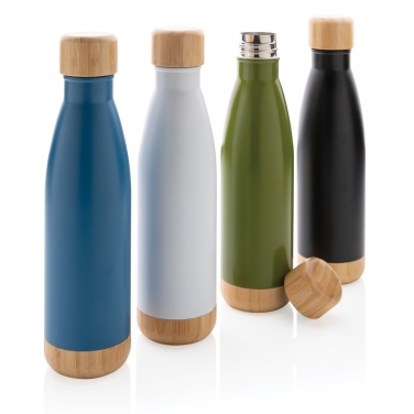Logo trade business gift photo of: Vacuum stainless steel bottle with bamboo lid and bottom