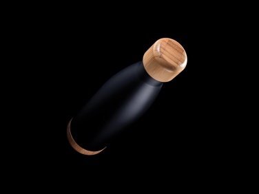 Logo trade promotional merchandise photo of: Vacuum stainless steel bottle with bamboo lid and bottom