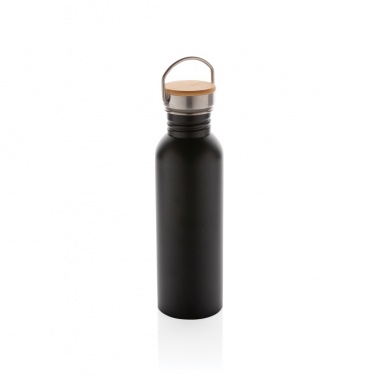 Logo trade promotional merchandise photo of: Modern stainless steel bottle with bamboo lid