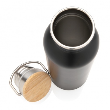 Logo trade advertising products picture of: Modern stainless steel bottle with bamboo lid