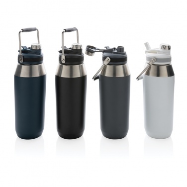 Logo trade corporate gifts picture of: Vacuum stainless steel dual function lid bottle 1L