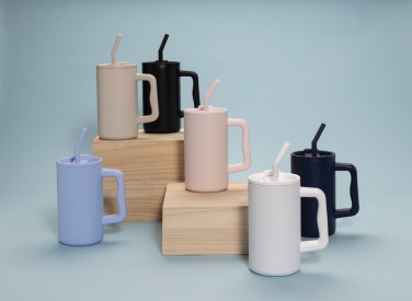 Logo trade promotional gifts image of: Cube RCS certified recycled steel mug 800ml