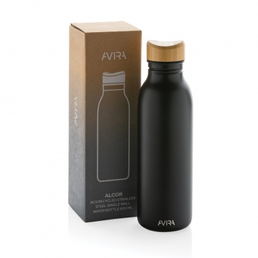 Logo trade promotional gifts image of: Avira Alcor RCS Re-steel single wall water bottle 600 ML
