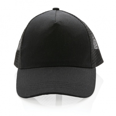 Logo trade business gifts image of: Impact AWARE™ Brushed rcotton 5 panel trucker cap 190gr