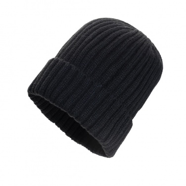 Logo trade business gifts image of: Kennedi AWARE™ Polylana® beanie with large rib