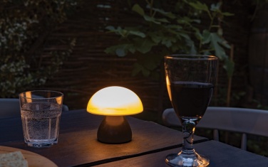 Logo trade promotional merchandise image of: Luming RCS recycled plastic USB re-chargeable table lamp