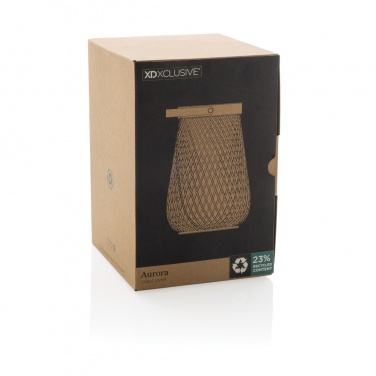 Logo trade promotional merchandise image of: Aurora RCS recycled plastic USB re-chargeable table lamp