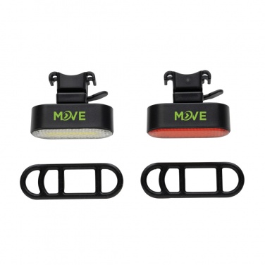 Logo trade promotional merchandise photo of: Lumino RCS recycled plastic USB re-chargeable bike light set