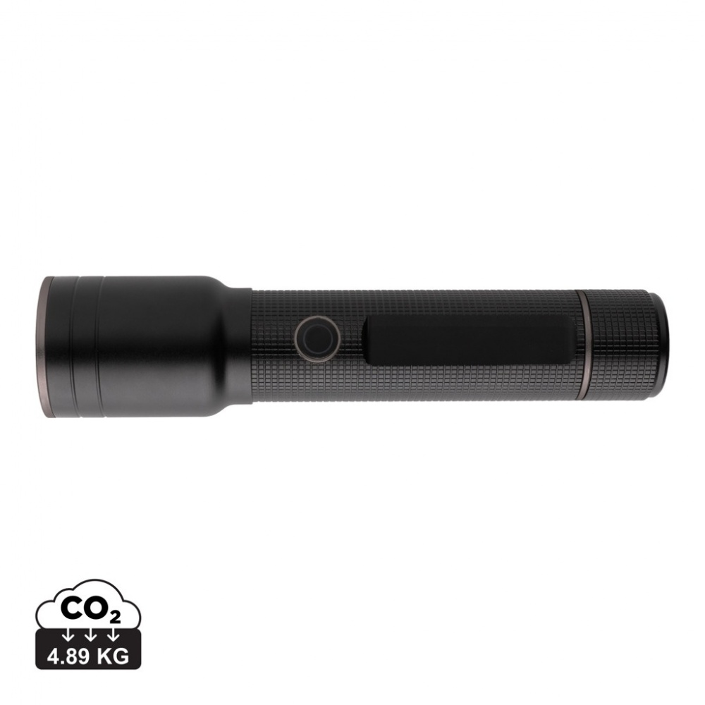 Logo trade promotional products image of: RCS recycled aluminum USB-rechargeable heavy duty torch