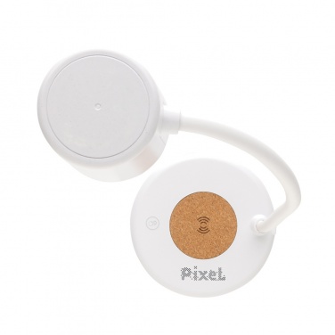Logo trade promotional giveaways image of: Zenara RCS recycled plastic and cork 15W wireless desk lamp