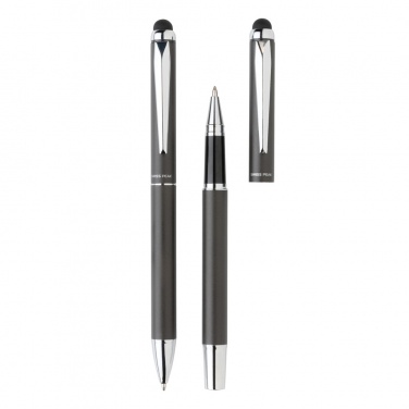 Logo trade promotional giveaway photo of: Swiss Peak deluxe pen set in PU pouch