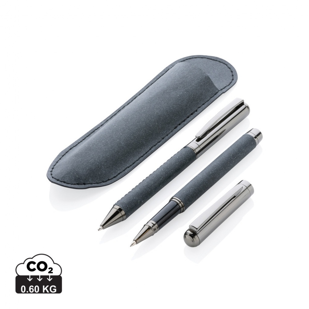 Logotrade advertising product image of: Recycled leather pen set