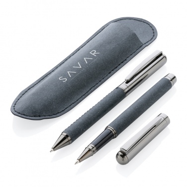 Logotrade advertising product image of: Recycled leather pen set