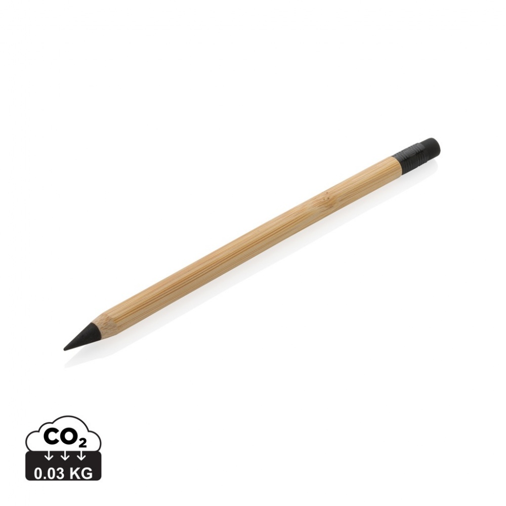 Logo trade promotional merchandise image of: Bamboo infinity pencil with eraser