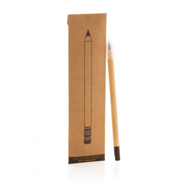 Logo trade promotional items image of: Bamboo infinity pencil with eraser