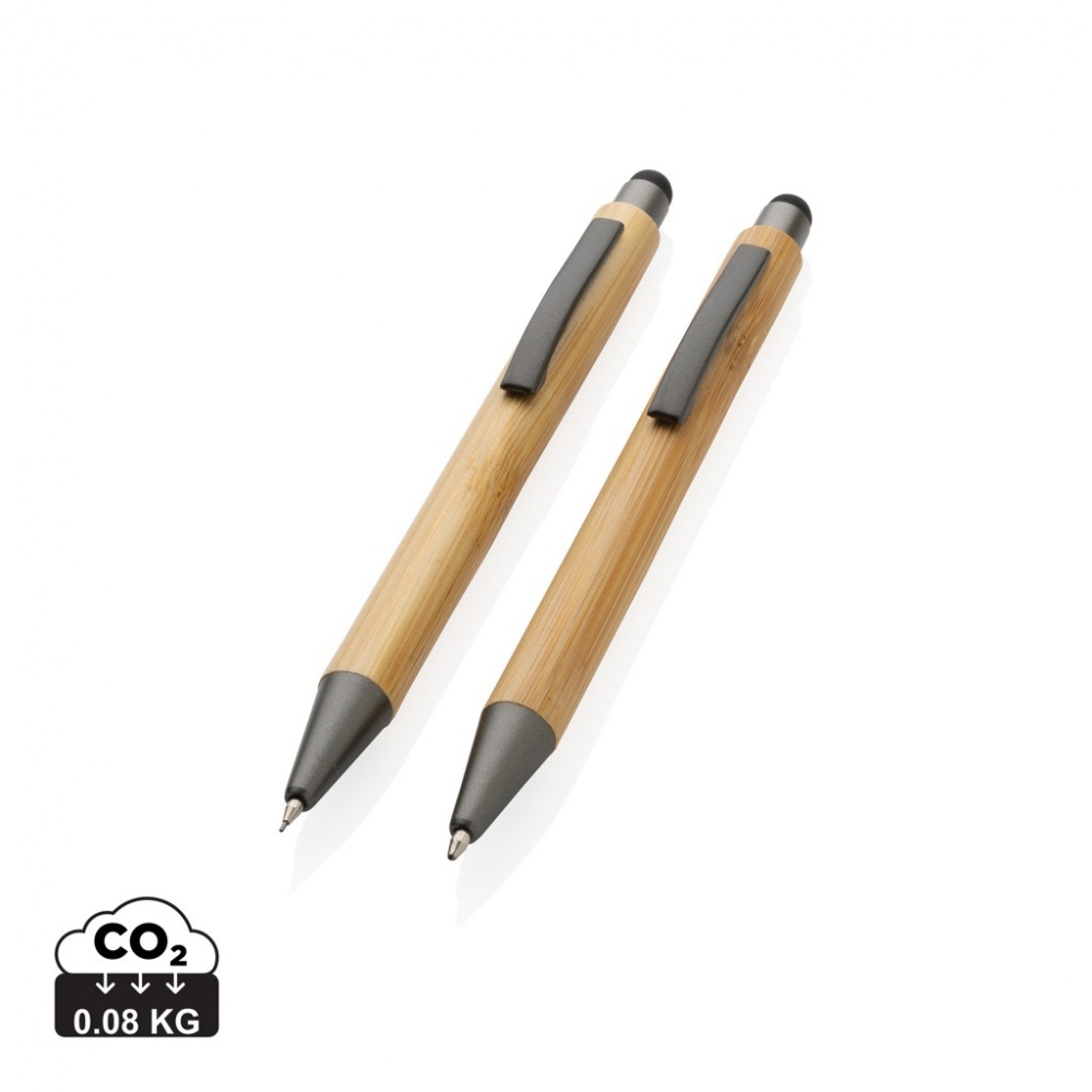 Logotrade promotional item picture of: Bamboo modern pen set in box