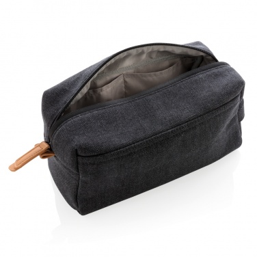 Logo trade corporate gifts image of: Canvas toiletry bag PVC free
