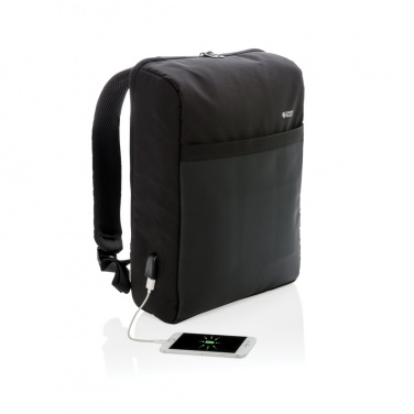 Logotrade promotional gift picture of: Swiss Peak 15" anti-theft RFID & USB backpack PVC free