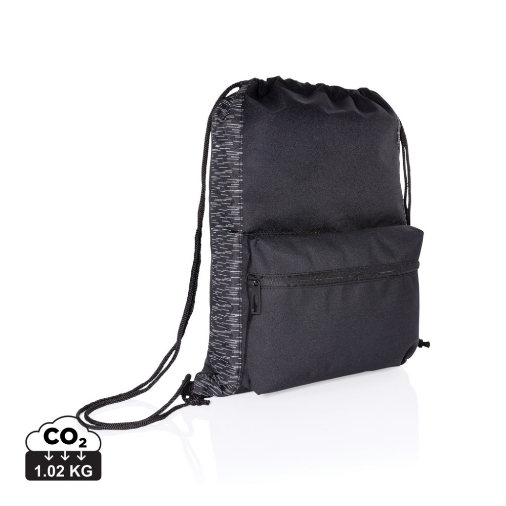 Logo trade promotional items picture of: AWARE™ RPET Reflective drawstring backpack