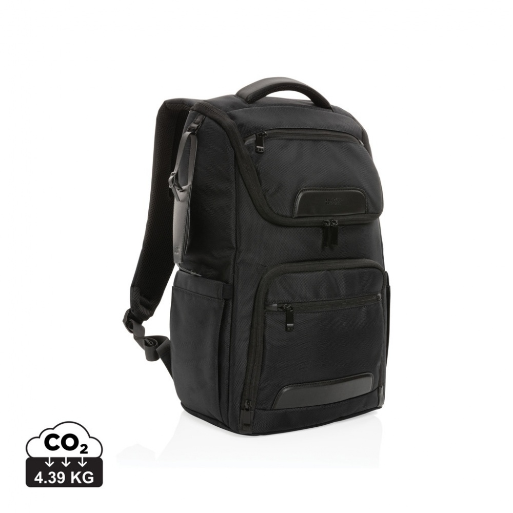 Logo trade promotional product photo of: Swiss Peak AWARE™ RPET Voyager 15.6" laptop backpack