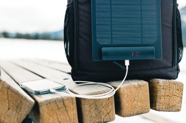 Logotrade promotional gift image of: Pedro AWARE™ RPET deluxe backpack with 5W solar panel