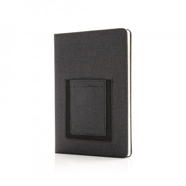 Logo trade promotional merchandise picture of: Deluxe A5 Notebook with phone pocket