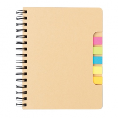 Logo trade promotional items picture of: A5 Kraft spiral notebook with sticky notes