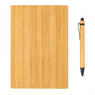Logotrade promotional merchandise photo of: A5 Bamboo notebook & pen set