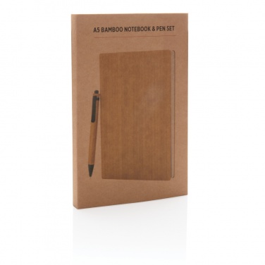 Logotrade promotional item picture of: A5 Bamboo notebook & pen set