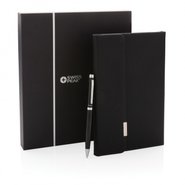 Logo trade promotional products image of: Swiss Peak deluxe A5 notebook and pen set