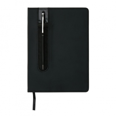 Logo trade business gifts image of: Standard hardcover PU A5 notebook with stylus pen